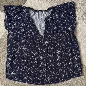 GAP Floral Ruffle Sleeve Top
